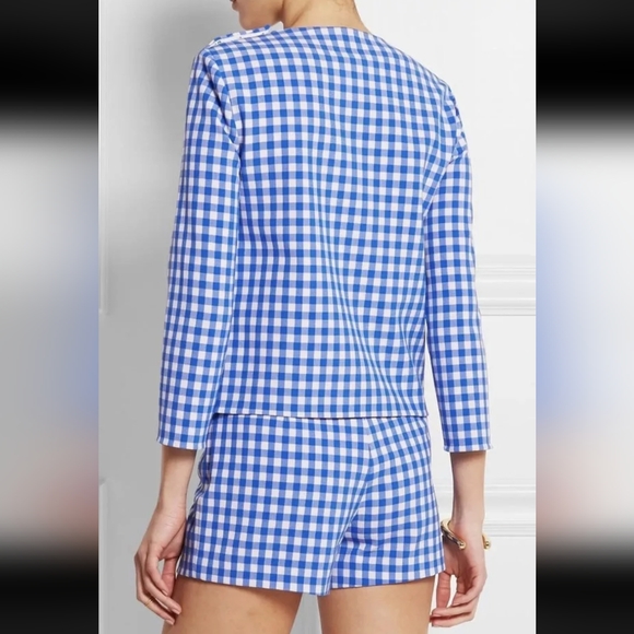 Diane Von Furstenberg Giselle Gingham Top - Picture 1 of 13